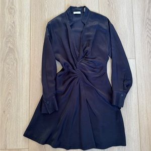 Sandro Navy Long Sleeve Dress